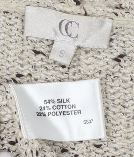 Womens UK Size S CC Beige Cardigan Jumper