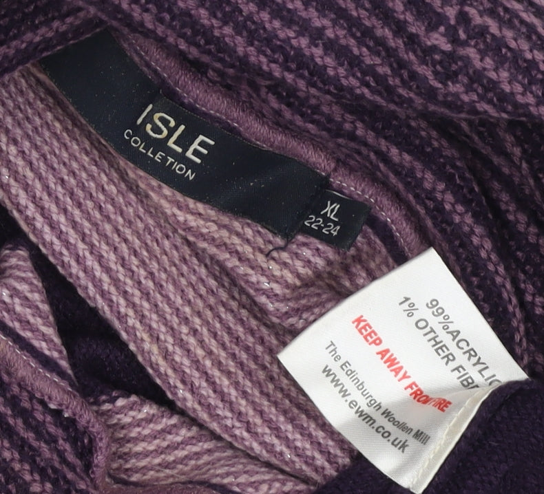 Womens UK Size XL Isle Multicoloured Pullover Jumper
