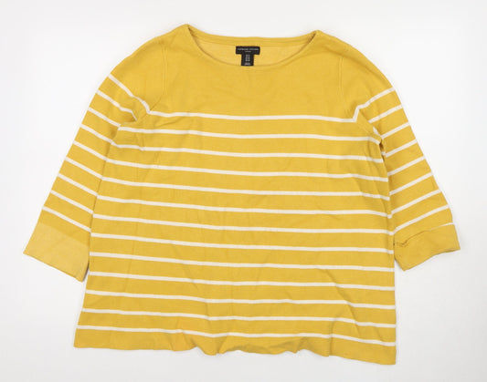 Womens UK Size 12 Adrienne Vittadini Yellow Pullover Jumper