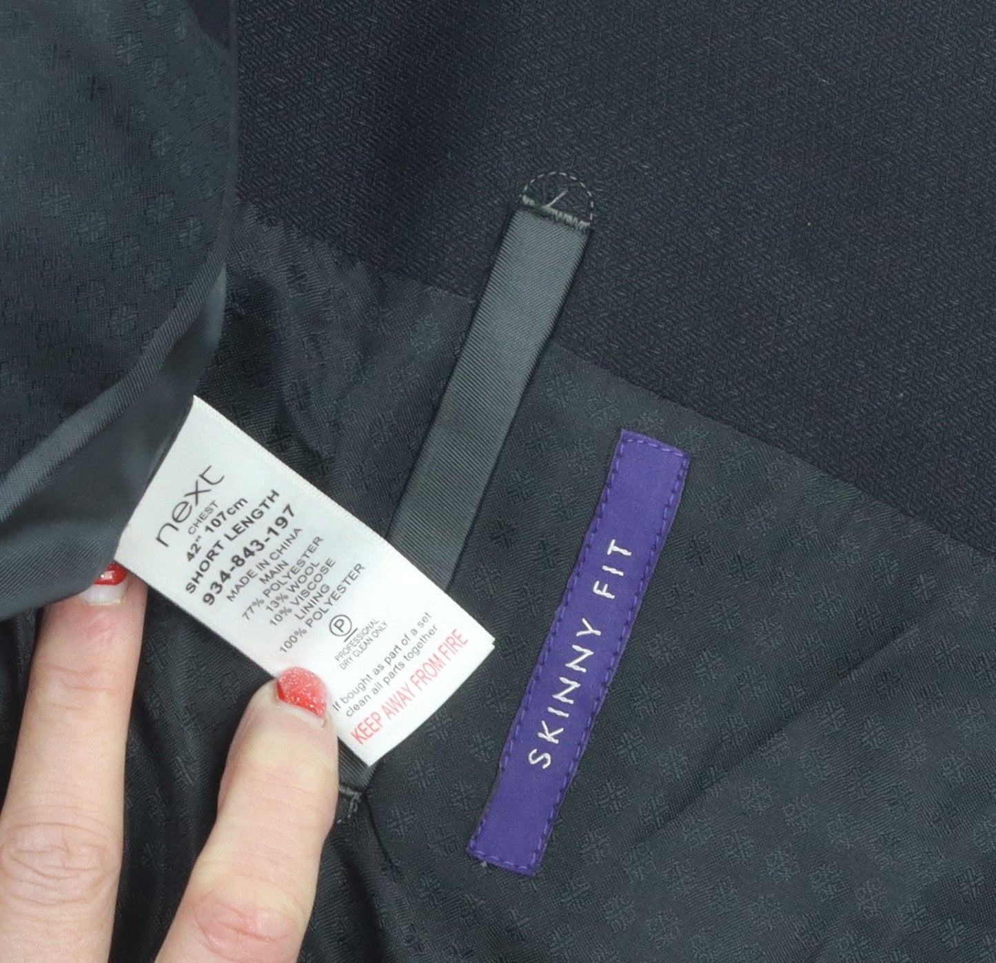 Mens UK Size 42 NEXT Black Single-Breasted