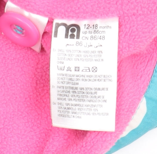 Mothercare Girls Blue Polka Dot Hooded Rain Coat 12-18 Months