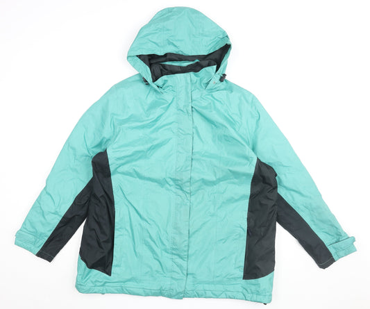 Womens UK Size 18 BM Green Rain Coat