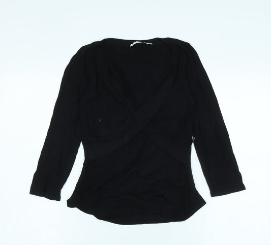 Womens UK Size 8 Blooming Marvellous Black Wrap Blouse