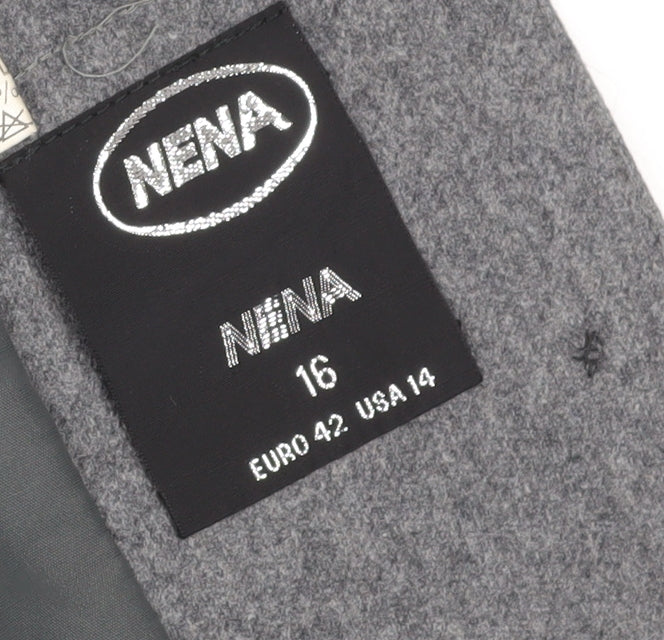 Nena Women's Grey Wool Blend Jacket Size 16