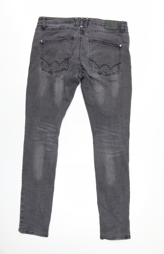 Mens UK Size L Duck and Cover Slim Fit Skinny Grey Jeans