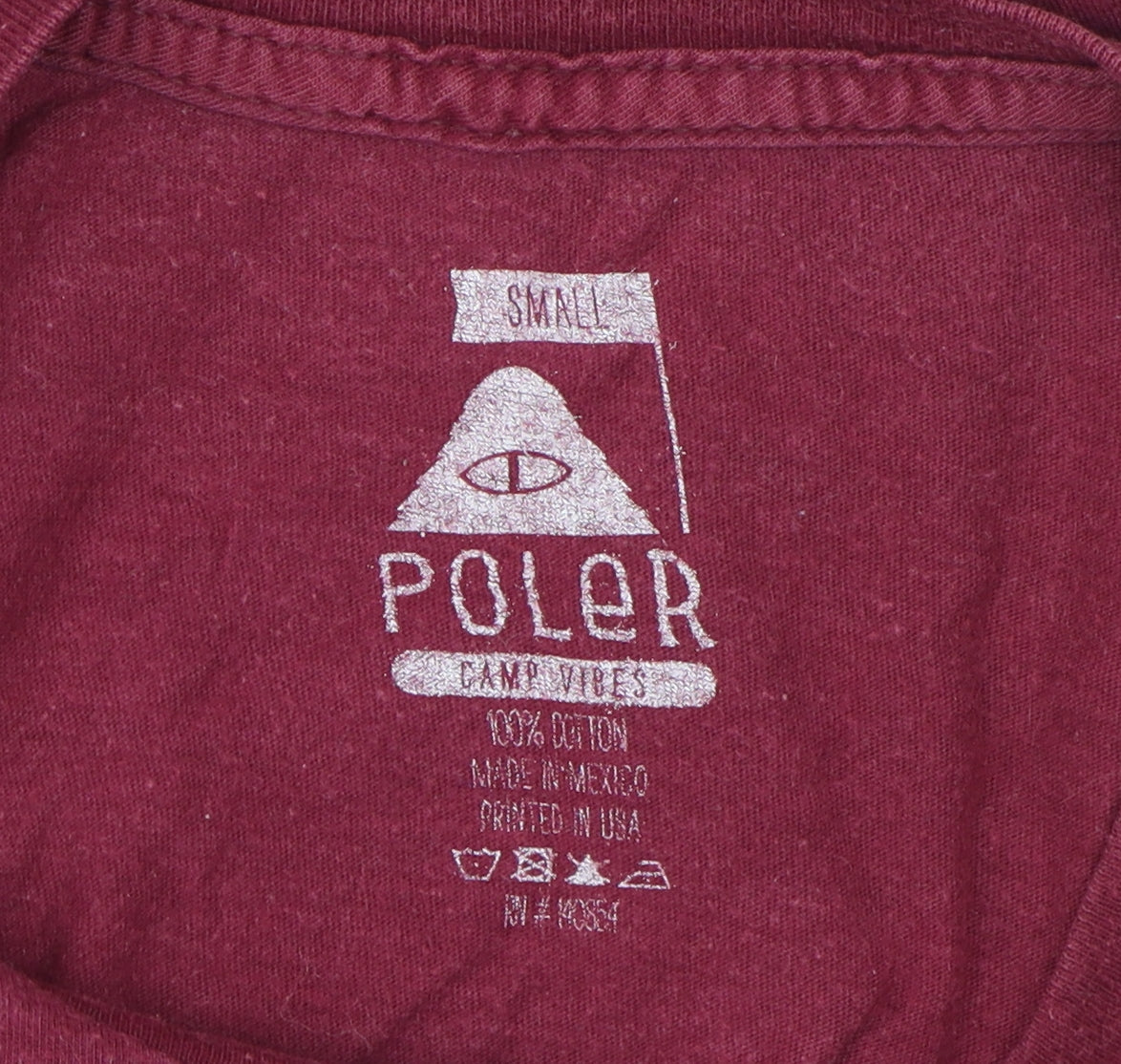 Poler Unisex Red T-Shirt, Size S, Casual, Crew Neck