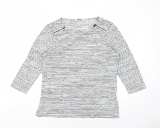 Womens UK Size 14 Jasper Conran Grey Basic T-Shirt