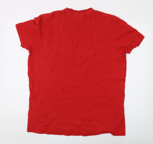 McKenzie Men's Red Crew Neck T-Shirt L