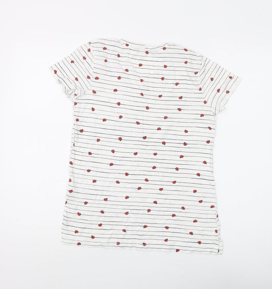 Womens UK Size 8 Red Herring White Basic T-Shirt