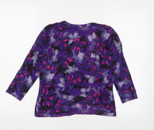 Precis Women's Purple Floral Pullover Jumper S
