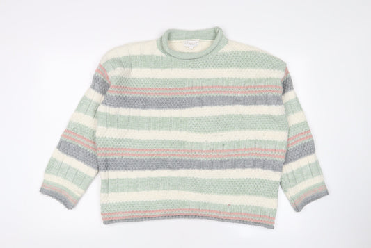 Womens UK Size S Apricot Multicoloured Pullover Jumper