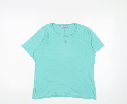 Womens UK Size 10-12 Honor Millburn Blue Basic T-Shirt