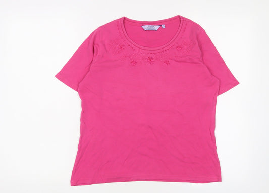 Womens UK Size 10-12 Honor Millburn Pink Basic T-Shirt