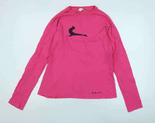 Womens UK Size XL Only Pink Basic T-Shirt