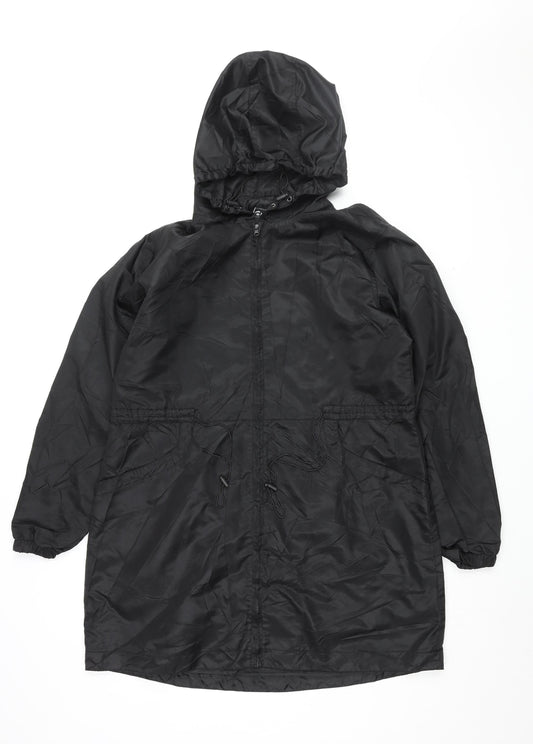Womens UK Size 10 Active Black Parka Coat