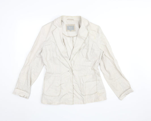 Womens UK Size 10 Per Una Ivory Basic Jacket