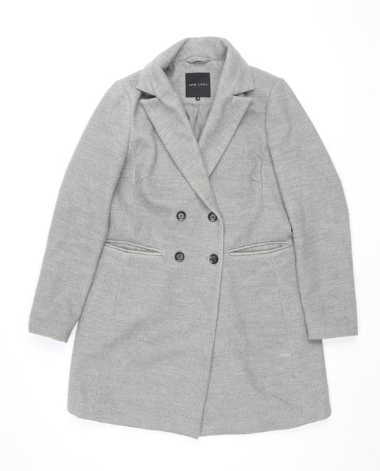 Womens UK Size 12 New Look Grey Pea Coat