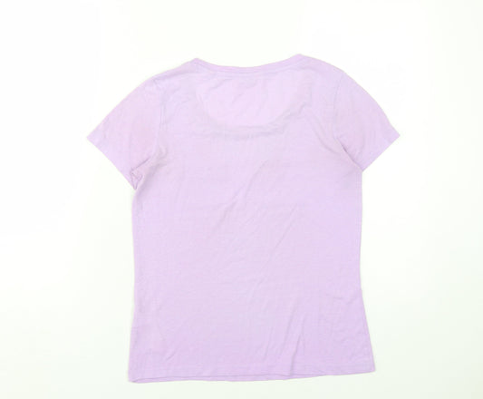Jack Wills Women's Purple Basic T-Shirt UK 8 Casual