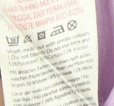 Jack Wills Women's Purple Basic T-Shirt UK 8 Casual