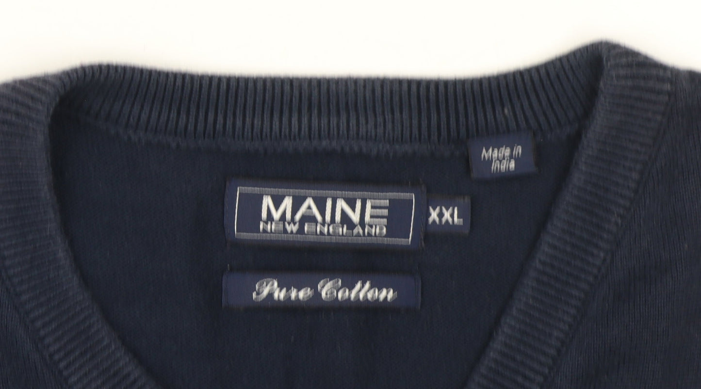Maine New England Men's Blue Cotton Vest 2XL