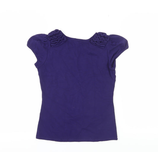 Womens UK Size XS Ted Baker Purple Basic T-Shirt