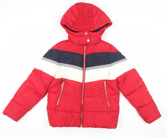Womens UK Size 8 New Look Red Puffer Jacket