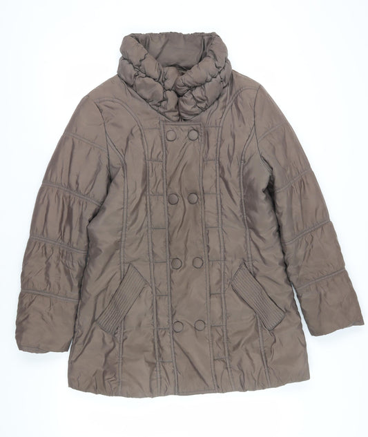 Womens UK Size 12 Betty Barclay Brown Quilted Coat