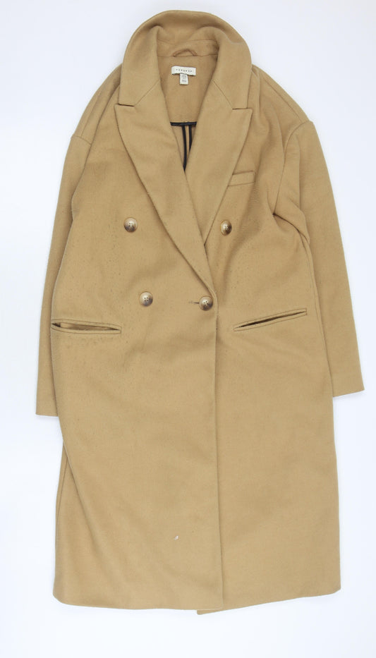 Womens UK Size 10 Topshop Beige Overcoat