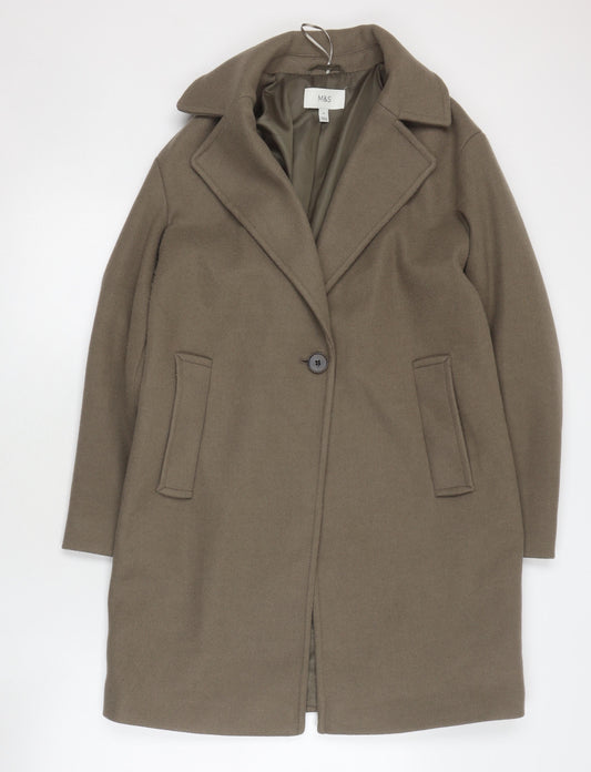 Womens UK Size 10 Marks and Spencer Green Overcoat