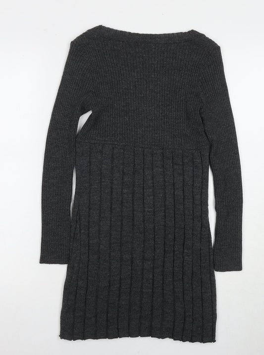 Kookai Women's Grey Pullover Jumper, Scoop Neck, Size 13