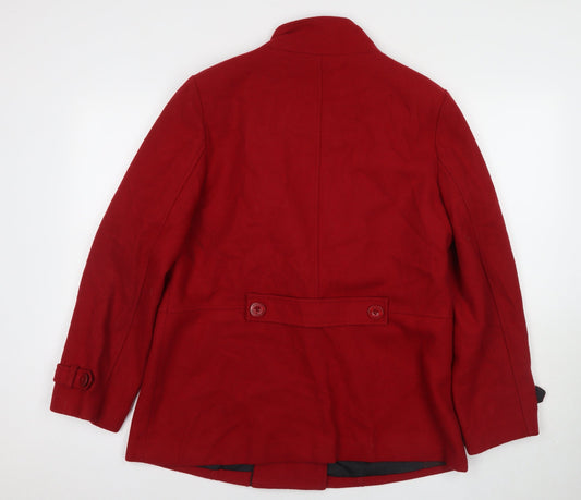 Maine New England Women's Red Pea Coat Size 16 Classic Style