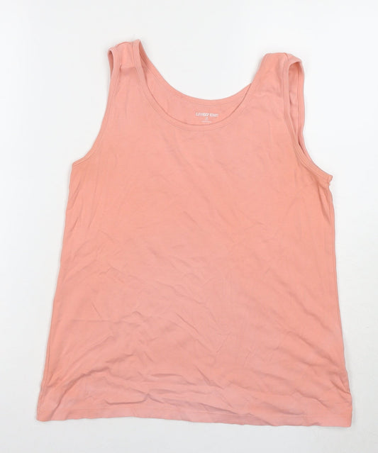 Womens UK Size M Lands' End Pink Basic Tank