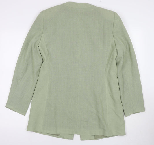 Jacques Vert Women's Green Blazer Size 14 Button Formal