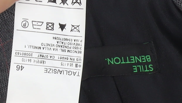 United Colors of Benetton Women's Grey Wool Blend Blazer Jacket Size 18