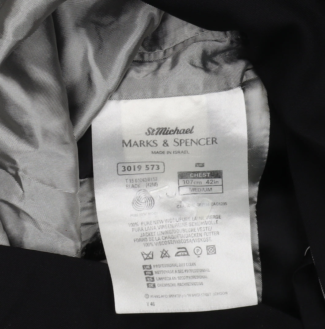 Mens UK Size M Marks and Spencer Regular Black Suit Jacket
