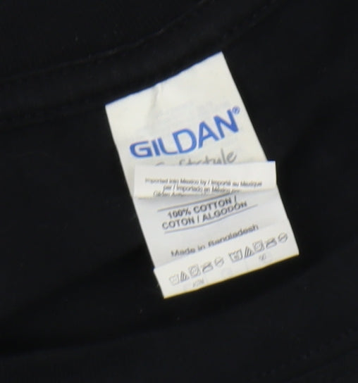 Mens UK Size L Gildan Black T-Shirt