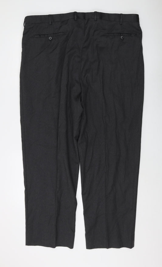 Zanella Men's Black Dress Pants UK 16 Big & Tall