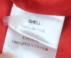 Lakeland Women's Red Wool Pea Coat Size 14 Classic