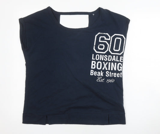 Womens UK Size 12 Lonsdale Blue Jersey T-Shirt