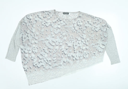 Womens UK Size M Mint Velvet Grey Cropped Blouse
