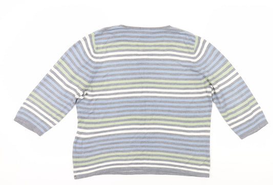 Eastex Women's Multicoloured V-Neck 3/4 Sleeve Pullover