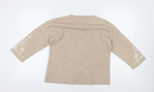 Womens UK Size 12 Dorothy Perkins Beige Pullover Jumper