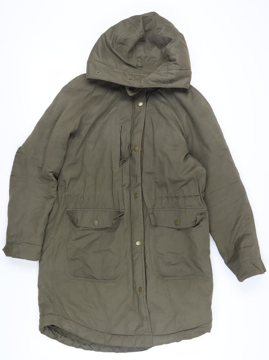 Womens UK Size S H&M Green Parka Coat