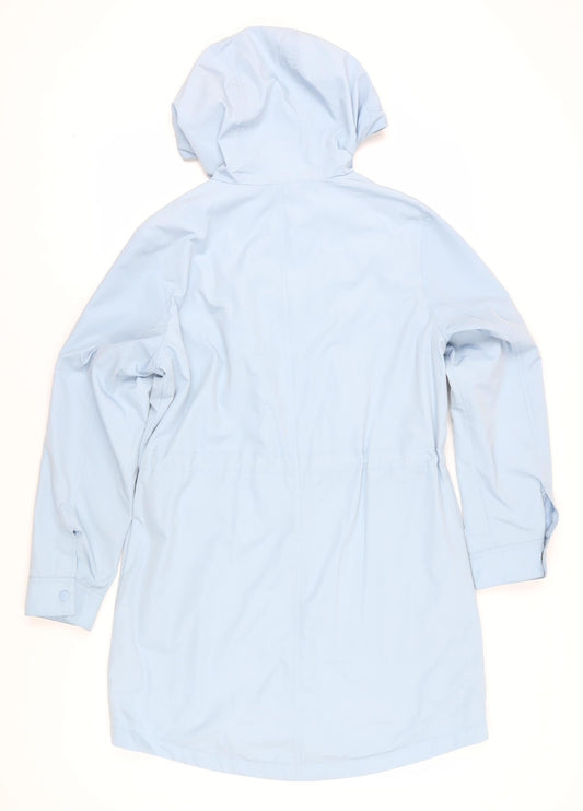 Womens UK Size 10 Marks and Spencer Blue Rain Coat