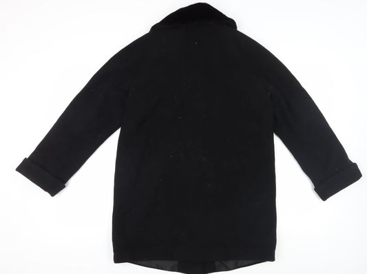 Marks & Spencer Women's Black Wool Coat Size 12 Formal
