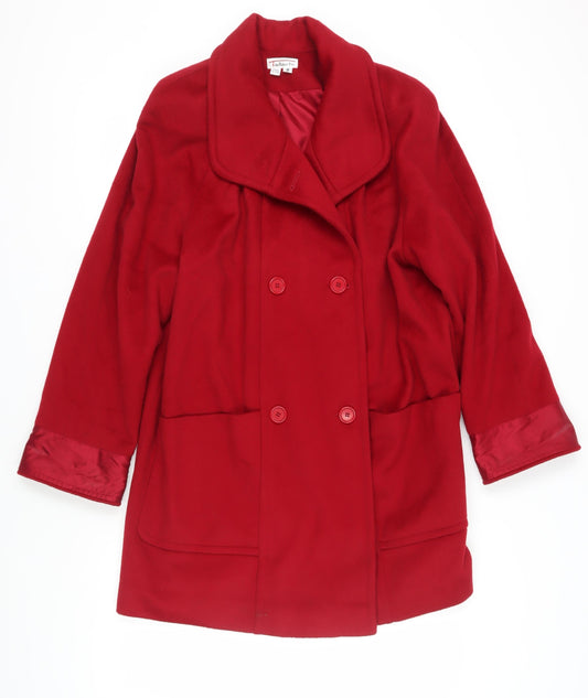 Womens UK Size 12 Talbots Red Pea Coat