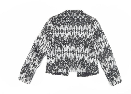 H&M Women's Black Geometric Blazer Size 12