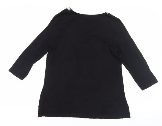 bpc selection Women's Black Tunic M with Sequin V-Neck