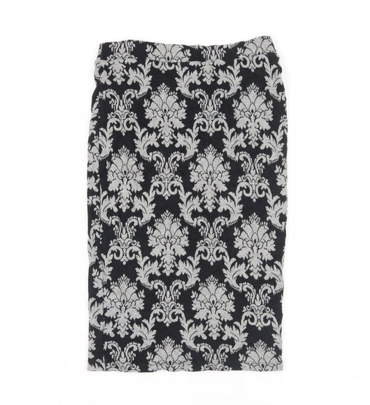 Next Women's Black Geometric Pencil Skirt Size 10