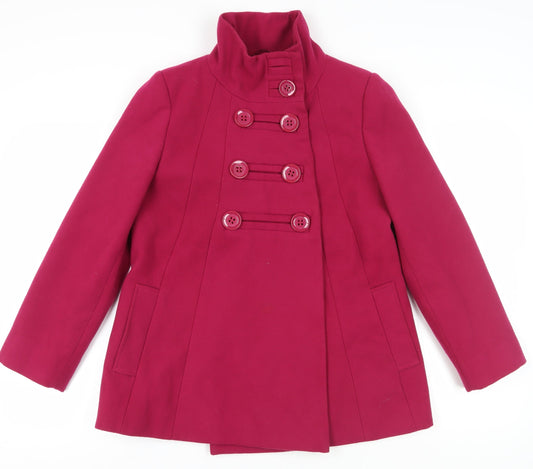 Womens UK Size 10 BHS Pink Pea Coat